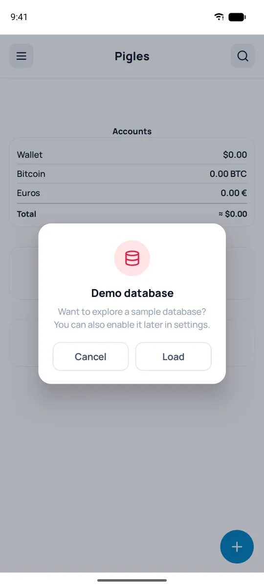 Offer to load the demo database