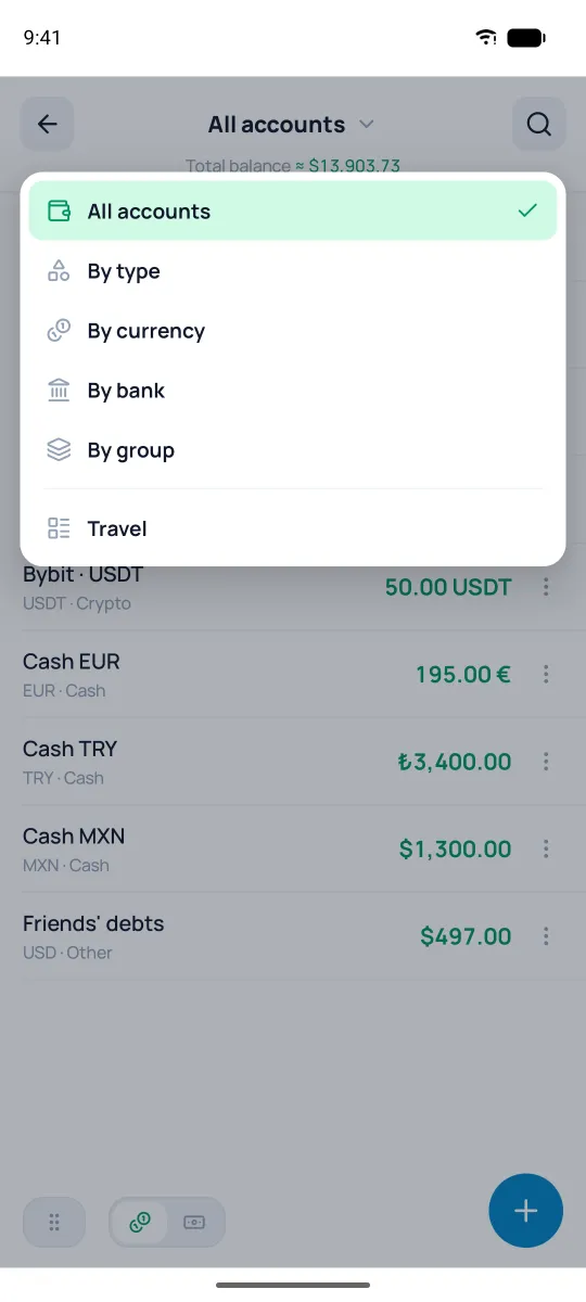 Choosing how to group accounts
