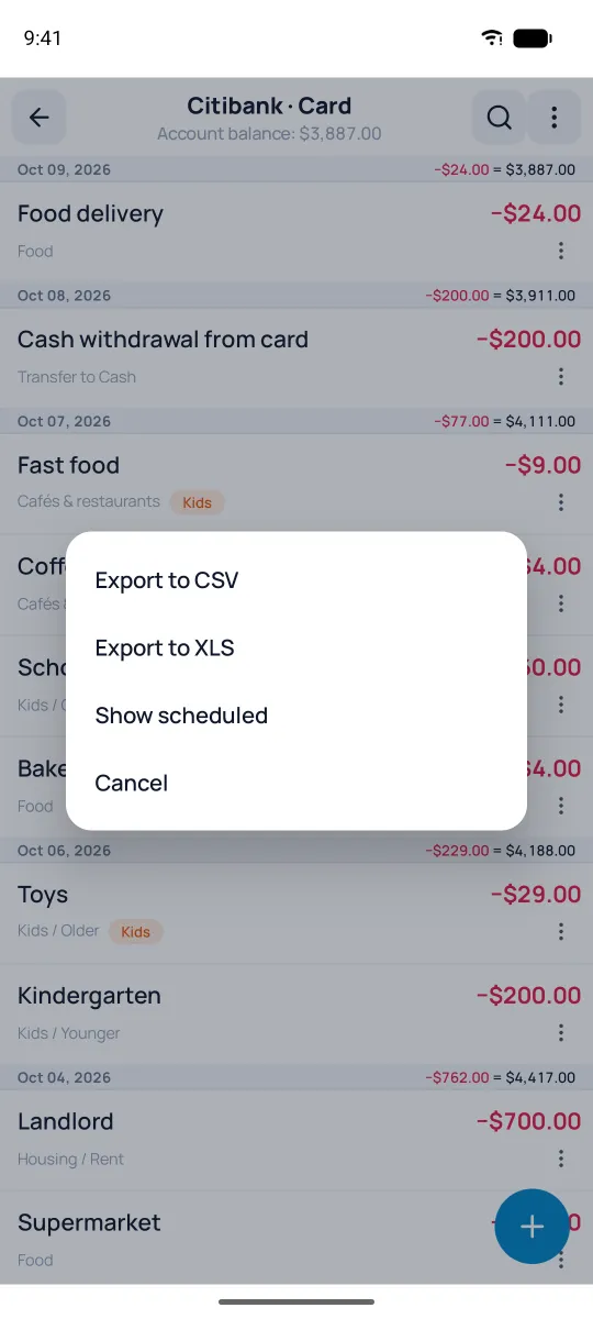 The ⋮ menu in the account feed