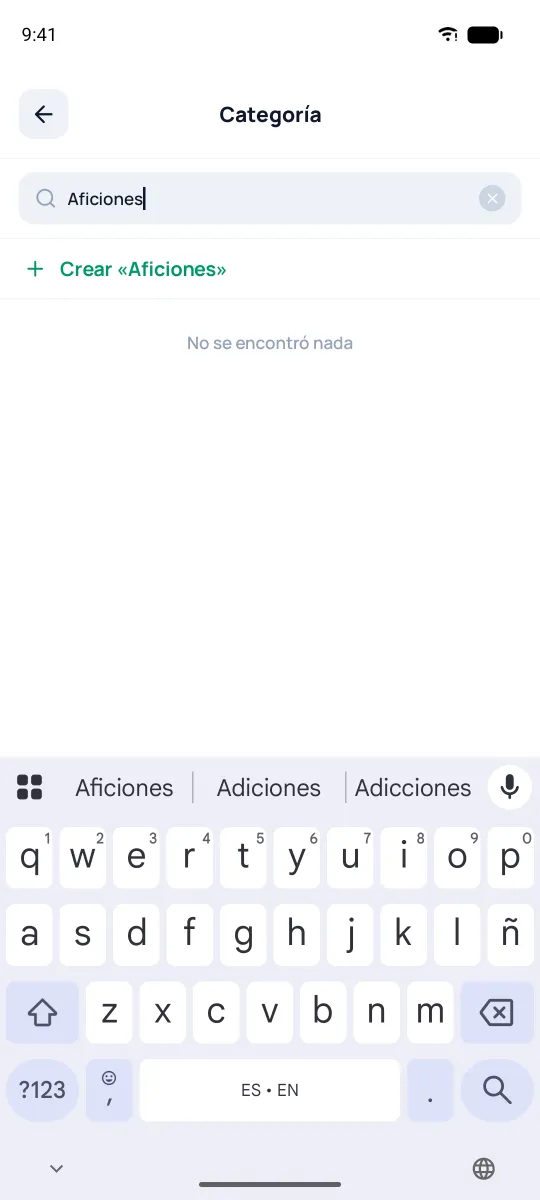 Crear una categoría nueva desde el campo